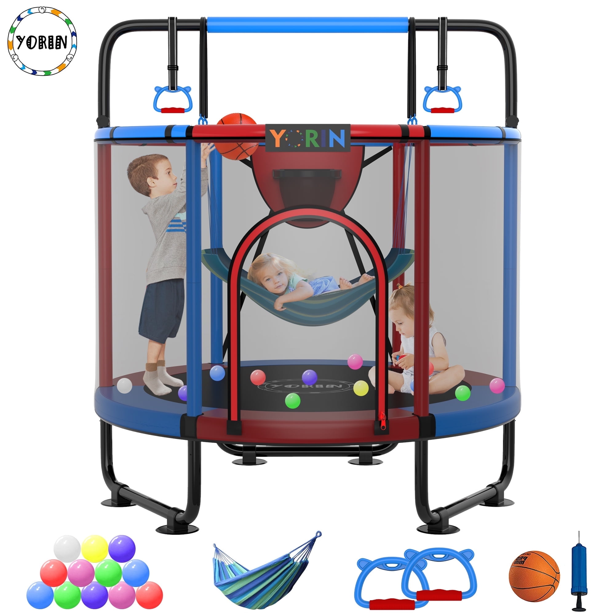 YORIN Trampoline for Kids, 60'' Toddler Mini Trampoline with YORIN Trampoline for Kids, 60'' Toddler Mini Trampoline with