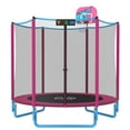 thumbnail image 1 of YORIN Trampoline for Kids, 66'' Mini Trampoline for Toddlers with Enclosure Net and Basketball Hoop, 5.5FT Indoor/Outdoor Kids Round Trampoline Gifts for Kids Ages 1-8, No-Gap Spring Cover, 1 of 7