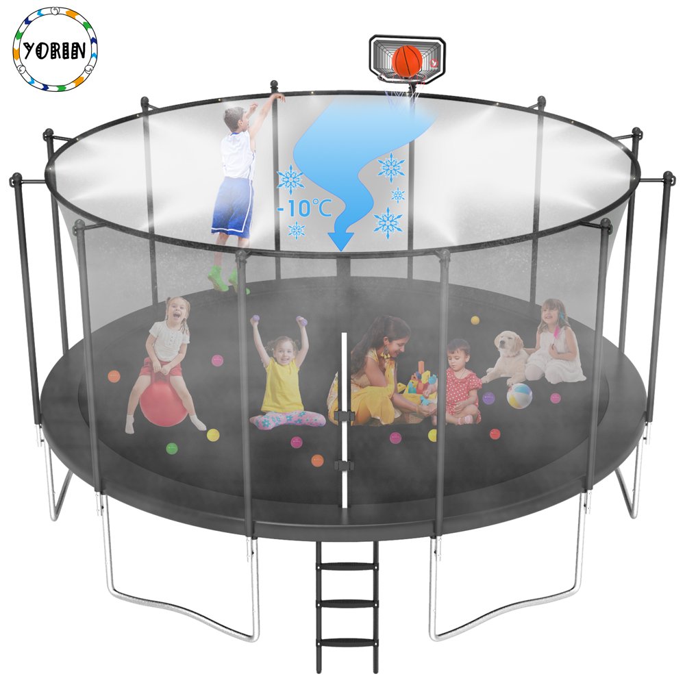 YORIN Trampoline with Misting Cooling System, 1500LBS 15FT Trampoline