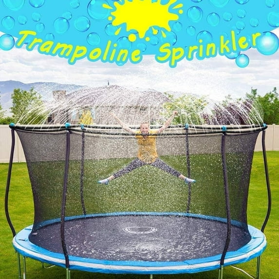 YORIN Trampoline Sprinkler, Backyard Trampoline Water Sprinkler for 16FT 14FT 12FT Trampoline, 49.5FT Long Outdoor Kids Trampoline Sprinkler