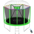 thumbnail image 1 of YORIN Trampolines Outdoor with Sprinkler and Lights, 1000LBS 10FT Trampoline for Kids and Adults, Backyard Heavy Duty Trampoline with Enclosure Net, Basketball Hoop, Ladder, Birthday Gift, 1 of 8