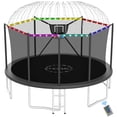 thumbnail image 1 of YORIN Trampolines Outdoor with Sprinkler and Lights, 1500LBS 16FT Trampoline for Kids and Adults, Backyard Heavy Duty Trampoline with Enclosure Net, Basketball Hoop, Ladder, Birthday Gift, 1 of 8