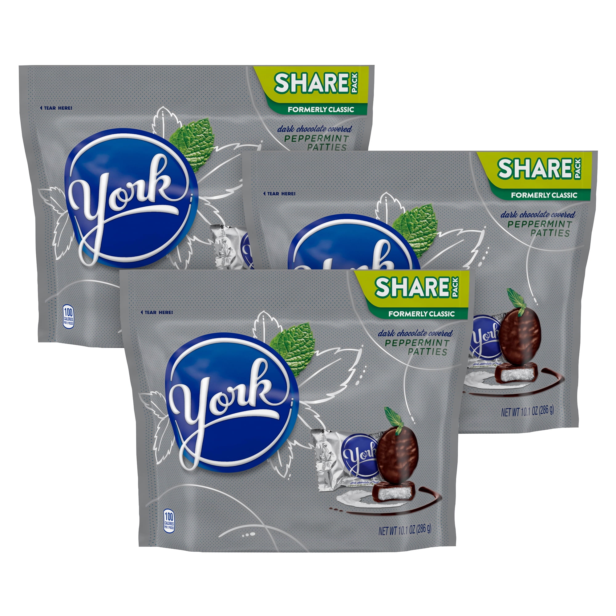 YORK Dark Chocolate Peppermint Patties Candy, 10.1 oz, 3 Pack