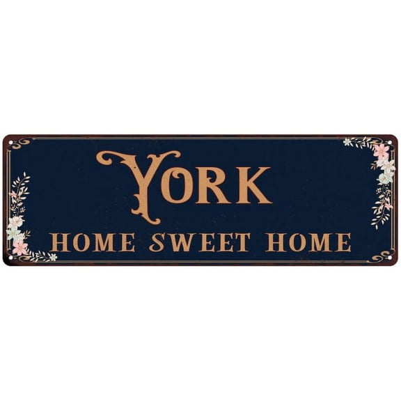 YORK Home Sweet Home Victorian Look Gift 6x18 Metal Sign 206180046099