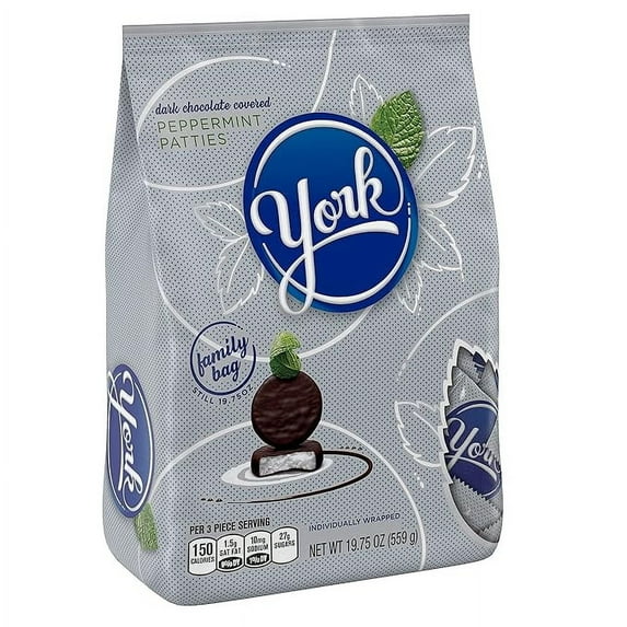 YORK Peppermint Patties Dark Chocolate Covered Mint Candy, 19.75 Oz