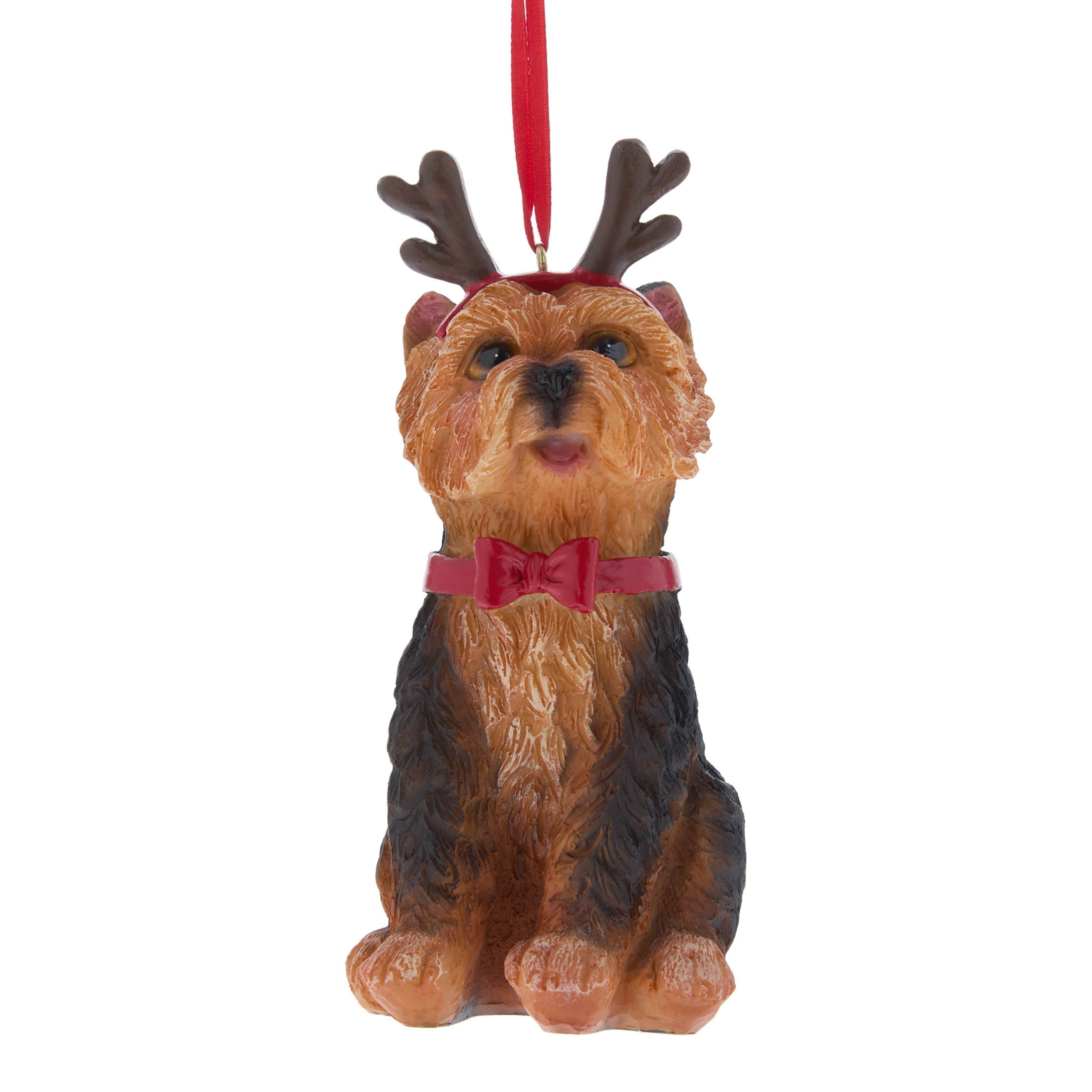 Multicolor Yorkie with Antlers Christmas Ornament, 5", by Holiday Time