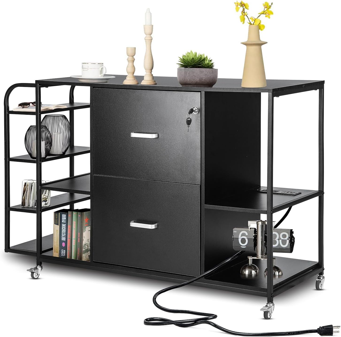 YORKING Lateral File 2 Drawer Mobile Filing with