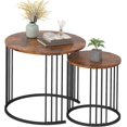 thumbnail image 1 of YORKING Nesting Coffee Table Set of 2, Round Table, Modern End Side Table Night Stand for Bedroom Dining Room (Brown), 1 of 16