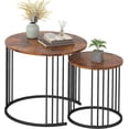 thumbnail image 1 of YORKING Nesting Coffee Table Set of 2, Round Table, Modern End Side Table Night Stand for Bedroom Dining Room (Brown), 1 of 8