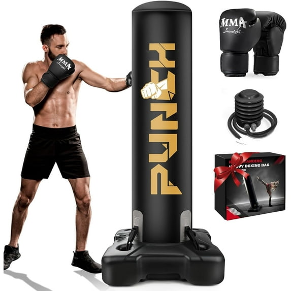 YORWHIN Freestanding Punching Bag for Adults, Heavy Boxing Bag with Stand Kickboxing Bag Heavy Boxing Base for Training MMA Muay Thai Fitness Home Gym Sport Equipment for Adults/Kids