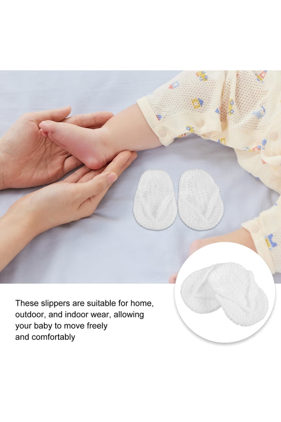 1 Pair Hand Knitted Infant Slippers For Newborns Outdoor Use