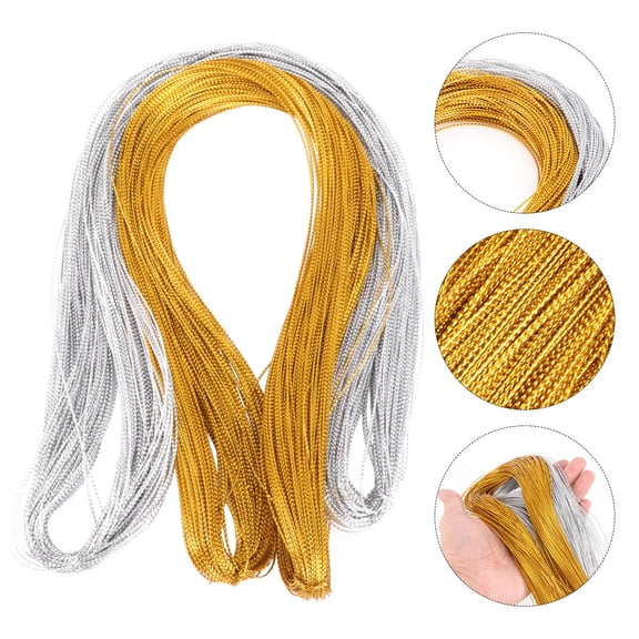 YOSADIER 1 Set Golden Embroidery Yarn Bauble String for Crafting, Sewing, Knitting, and Decorative Projects