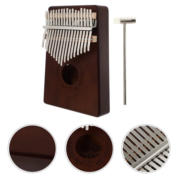 YOSADIER Portable Thumb Piano Small Music Instrument for Beginners and Music Lovers Coffee 17 Keys