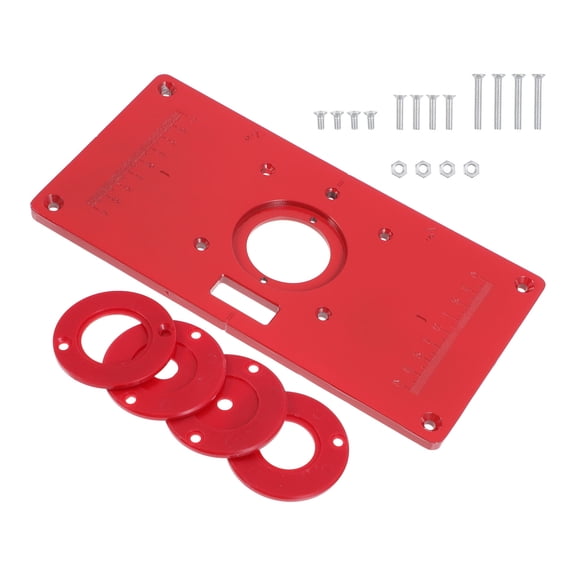 YOSADIER 1Set Red Aluminum Alloy Router Table Insert Plate for Accurate Woodworking Trimming