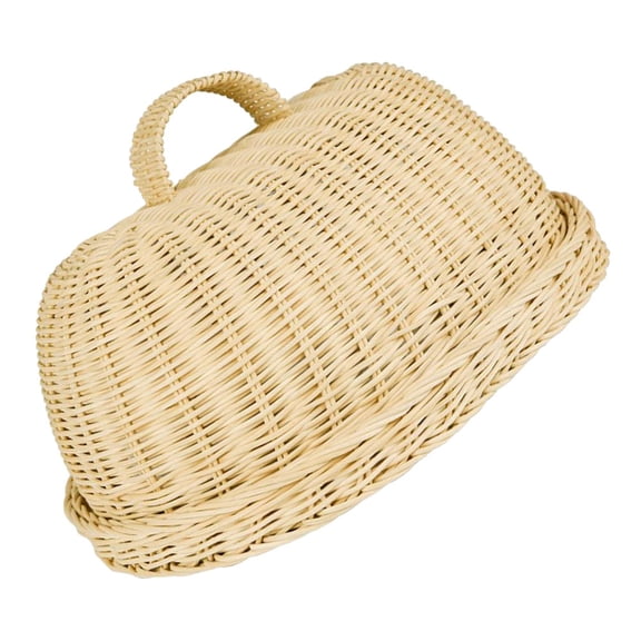 YOSADIER 1 Set of Rattan Food Cover Basket Protective Cover Khaki for Household Users