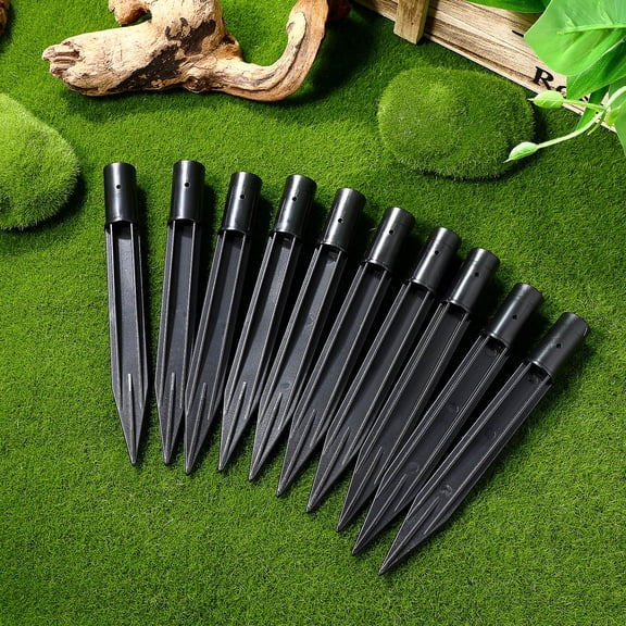 YOSADIER 10 Pcs Ground Spikes for Decorations Black Abs for Landscape Fixtures