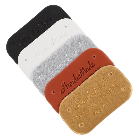 YOSADIER PU Embossed Clothing Labels Assorted Color for DIY Use Handcrafted Quality