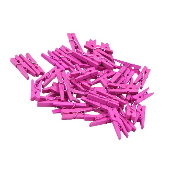 YOSADIER Wooden Utility Clips Rosy for Craft and Photo 100Pcs