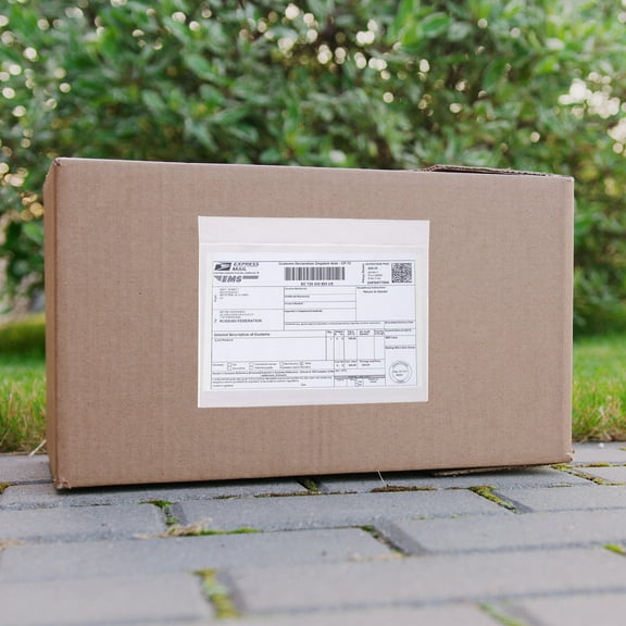 YOSADIER 100pcs Clear Envelopes for Invoice 7.1x5.9x0.04in Self-Adhesive Function