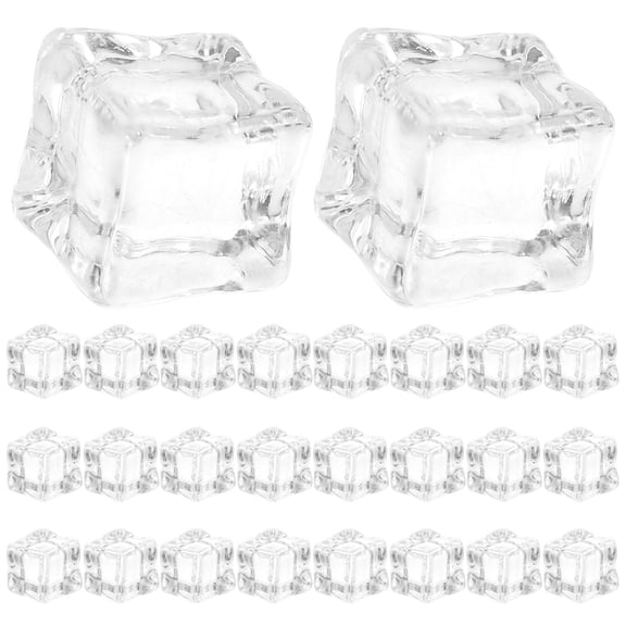 YOSADIER Transparent Acrylic Faux Ice Blocks Vase Fillers 100 Pieces for Floral Arrangements and Party Decorations
