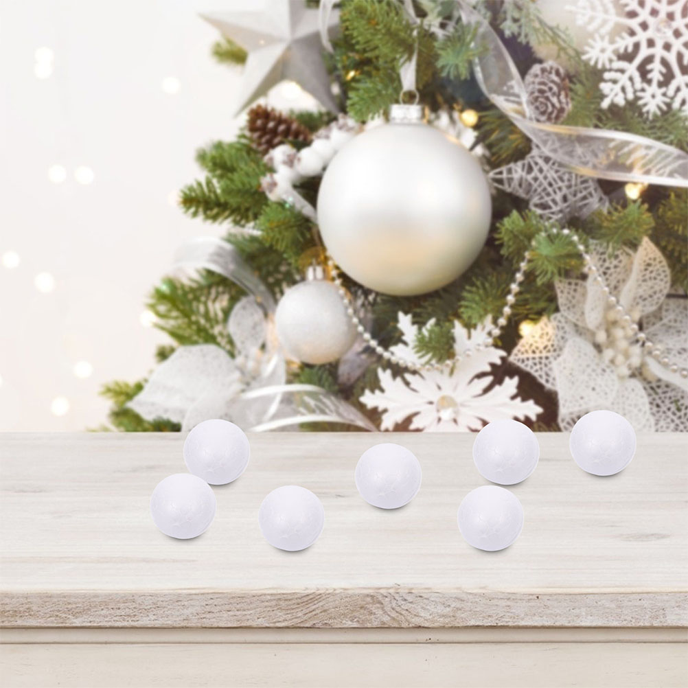 YOSADIER 100pcs White Polystyrene Craft Balls Foam Balls For Holiday ...