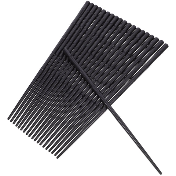 YOSADIER 10Pairs Black Fiberglass Chopsticks Dishwasher Safe Reusable Large Cooking Chopsticks for Home