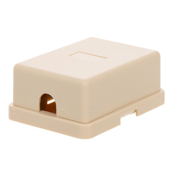 YOSADIER 10Pcs Beige Rj11 6p4c Phone Jack Terminal Box for Single Port Telephone Line Connection