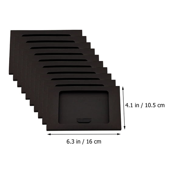 YOSADIER 10Pcs Open Window Envelope Packaging Boxes Black Kraft Paper Material