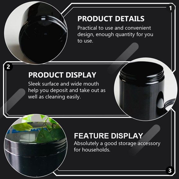 YOSADIER 10Pcs Black Makeup Storage Boxes Pet Packaging Containers Leak Proof Cosmetic Holders