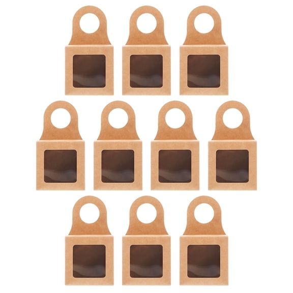 YOSADIER 10Pcs Foldable Paper Wine Bottle Box with Handle for Portable Storage