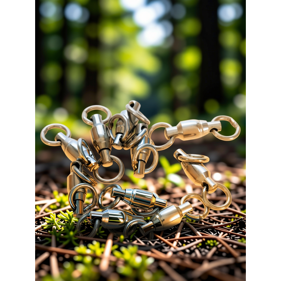 YOSADIER 10Pcs Durable Stainless Steel Fishing Swivels with Double Welded Rings for Heavy Load