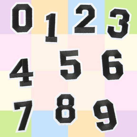 YOSADIER 10Pcs Embroidery Patch for Children and Parents in Black Rectangular Style for Fashionable Design