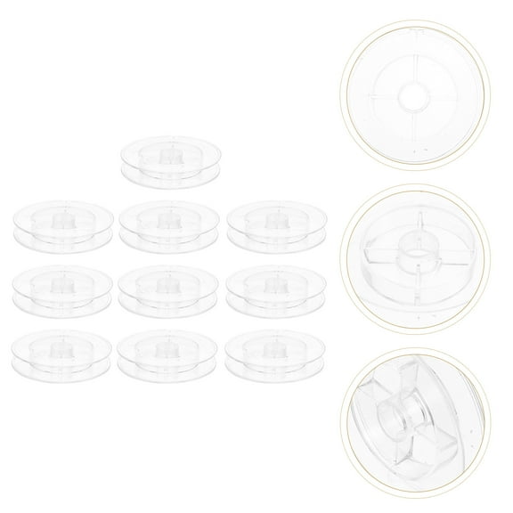 YOSADIER 10Pcs Empty Plastic Spools for Knitting Techniques Support Sewers 2.75X2.75X0.47in