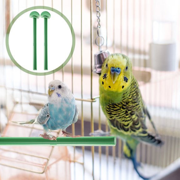 YOSADIER Bird Perch Stand Green Plastic for Pet Use Easy to Fix on Cage
