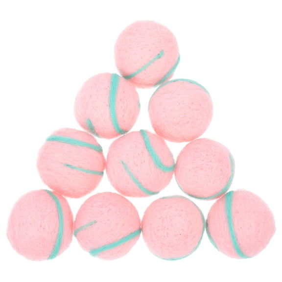 YOSADIER 10Pcs Handmade Wool Felt Ornament Balls for Craft Enthusiasts in Pink for DIY Home Decor