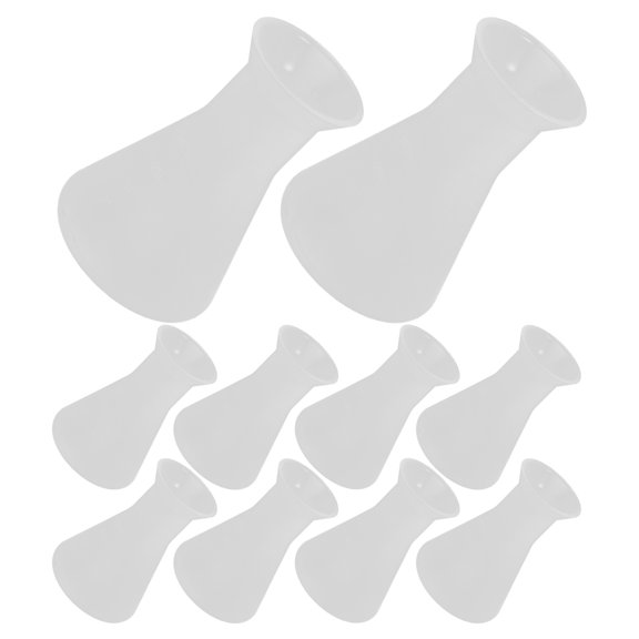 YOSADIER 10Pcs Laboratory Supply Plastic Conical Flask for Experiment and Chemistry Work