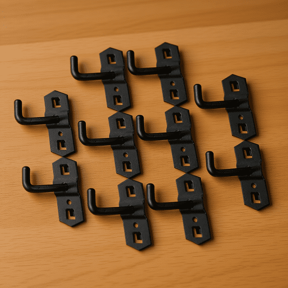 YOSADIER 10Pcs Pegboard Hook Brackets Black Hanging Heavy Duty Shelf Hooks for Wall Mounting