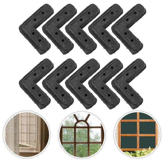 YOSADIER 10Pcs Plastic Screen Frame Corner for Replacement Durable Black Screen Frame Brackets