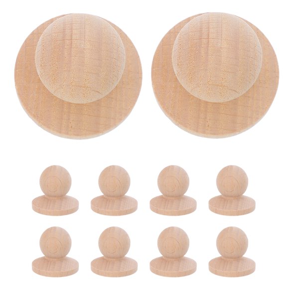 YOSADIER Round Birch Cabinet Knobs Beige for Classic and Modern Decor 10Pcs