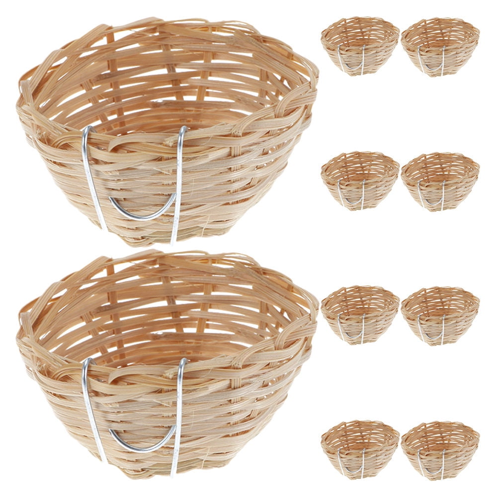 YOSADIER 10pcs Hanging Bird Nests Made of Natural Bamboo for Breeding ...