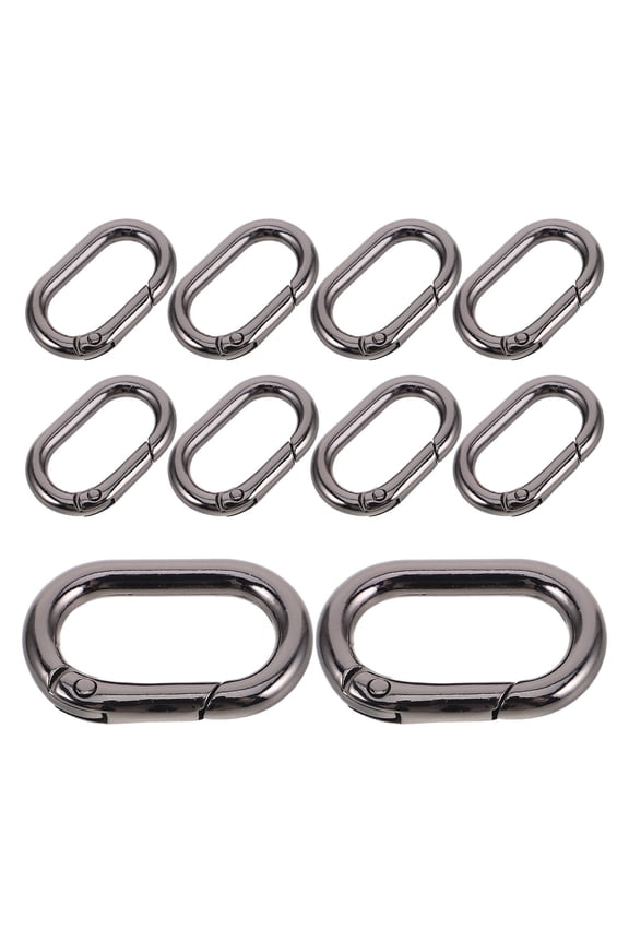 10pcs Small Carabiner Clip Spring Key Ring Zinc Alloy Black for Everyday Crafts