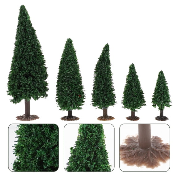 YOSADIER 10-Piece Artificial Christmas Trees Set, Assorted Colors Plastic Holiday Decorations for Home, Office, and Landscape