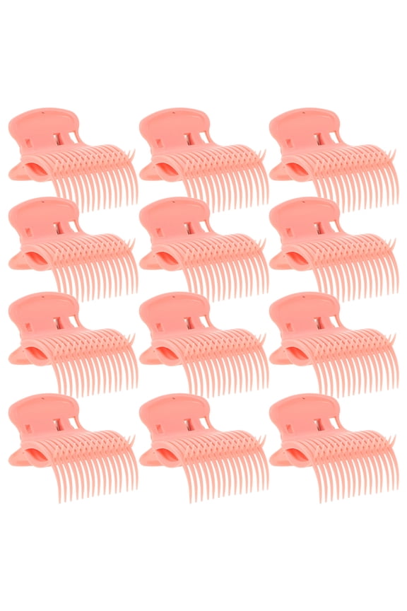 12Pcs Hot Roller Securing Clips Beige Designed for Safe Hair Care and Styling At Home