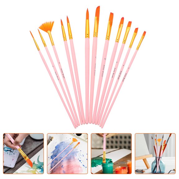 YOSADIER Back to School 12Pcs Watercolor Brush Set Nylon for Oil Painting with Aluminum Tube for Figures Portraits 12in