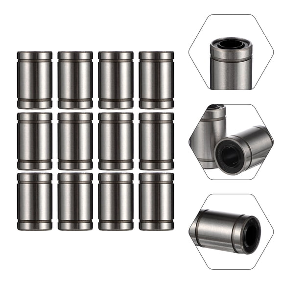 YOSADIER 12Pcs Steel Linear Motion Bearings Plated Silver for Smooth Movement in 3D Printers