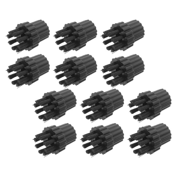 YOSADIER 12Pcs Steam Cleaner Replacement Parts Black Brushes for Kitchen Bathroom Use