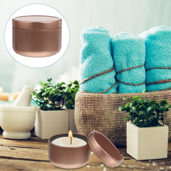 YOSADIER 12Pcs Small Metal Tins with Lids Golden for Diy Candle Jars and Storage Containers present Giving