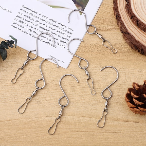 YOSADIER 12Pcs Stainless Steel Rotating Swivel Hooks with S Shape Design for Hanging