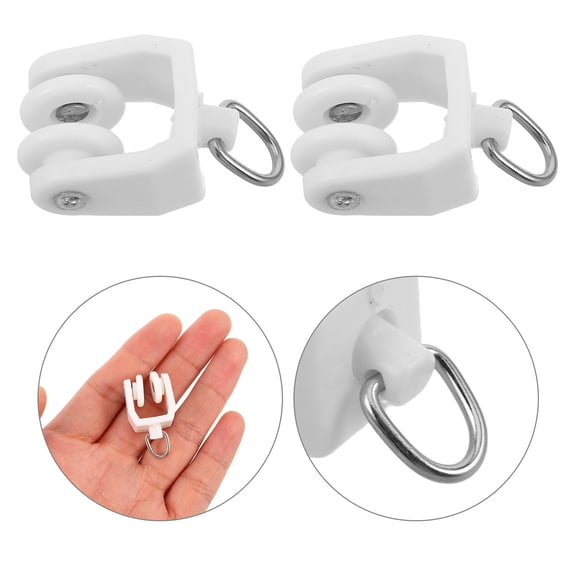 YOSADIER 140Pcs White Plastic Curtain Track Gliders Wheeled Carriers for Sliding Door and Window Curtains