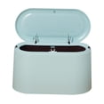thumbnail image 1 of YOSADIER Blue Desktop Trash Can with Pop Up Lid for Office Countertop Plastic Waste Container, 1 of 8